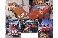 Five Large Original Ferrari Race Car Photographic Images fro-For Sale