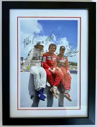 Three World Champions-Signed Photograph Estoril 1986-For Sale