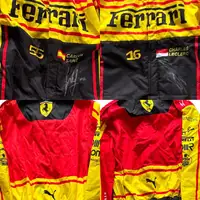 A Pair of Replica Ferrari Race Suits, Individually Signed by-Sold