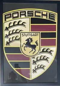 Large Framed 'Porsche' Shield-For Sale