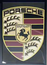 Large Framed 'Porsche' Shield-For Sale