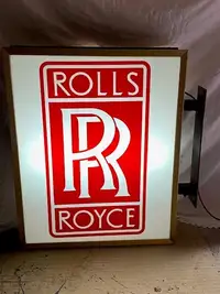 Large Illuminated Original Rolls-Royce Dealer Sign-Sold