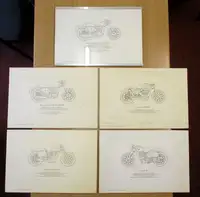 Collection of 5 British Motorcycle Specs Prints-Sold