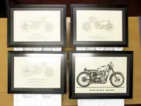Collection of British Motorcycle Spec Framed Prints -Sold
