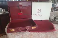 Cartier Burgundy Leather Briefcase, Unused and Presented in -For Sale