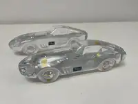 A pair of Daum 'Monza' Crystal 250GTO Paperweights-For Sale