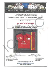 A Large Michael Schumacher-Signed and Framed Shirt Display-For Sale