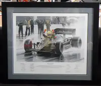 'Birth of a Legend' Ayrton Senna by Robert Tomlin. Team-Sign-For Sale