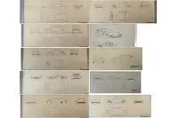 A Fascinating Selection of Ten Bertone Blueprints from the 1-For Sale