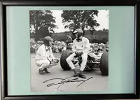1964 Signed Black and White Photograph of Jim Clarke and Dan-For Sale