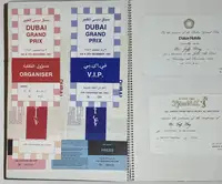 Fangio-Signed 1981 Dubai Grand Prix Framed Posters Plus Phot-For Sale