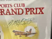 Fangio-Signed 1981 Dubai Grand Prix Framed Posters Plus Phot-For Sale