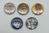 Set of Fine and Original Beatles Lapel Badges-For Sale