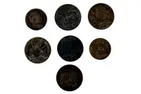 Seven Original Suffragette Defaced English Protest Coins-For Sale