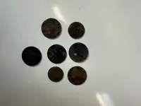 Seven Original Suffragette Defaced English Protest Coins-For Sale