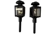 Black Victorian Candle-Powered Carriage Lamps-For Sale