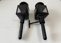 Black Victorian Candle-Powered Carriage Lamps-For Sale