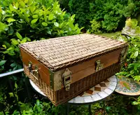 1905 Asprey Fine Wicker and Oak Cased Four Person Gigantic P-For Sale