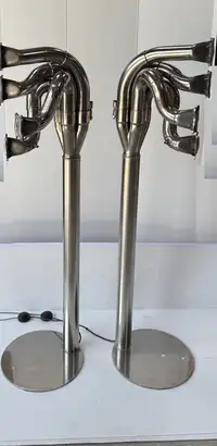 A Pair of Lamps Crafted from the Exhaust System of a Ford Co-For Sale