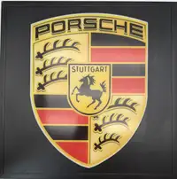 A Pair of Framed 'Porsche' Style Shields -Sold