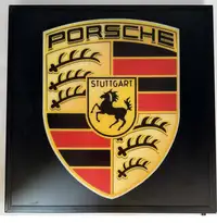 A Pair of Framed 'Porsche' Style Shields -Sold