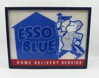 A Rare Vintage Illimunated Sign for Esso Blue Home Delivery-Sold