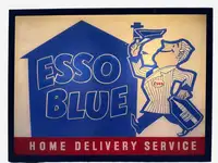 A Rare Vintage Illimunated Sign for Esso Blue Home Delivery-Sold