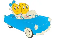 Mr and Mrs Drip Road Trip Hand Painted to Sculptured Wooden -For Sale