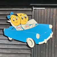 Mr and Mrs Drip Road Trip Hand Painted to Sculptured Wooden -For Sale