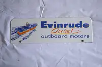 1960s Evinrude Quiet Outboard Motors Enamel Sign-For Sale