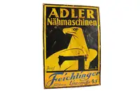 Adler Nahmaschinen Sewing Machine Enamel Sign-For Sale