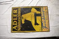 Adler Nahmaschinen Sewing Machine Enamel Sign-For Sale