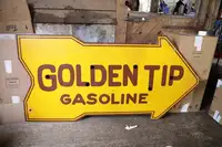 Golden Tip Gasoline Neon Enamel Sign-For Sale