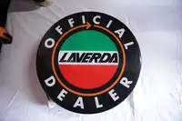 1960s Laverda Official Dealer Round Light Box Showroom Sign-For Sale
