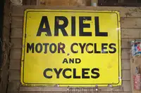 Ariel Motor Cycles and Cycles Factory Large Enamel Sign -For Sale