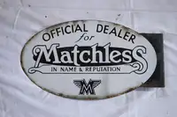 1920s Matchless Offical Dealer Enamel Wall Mounted Sign-For Sale
