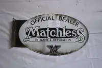 1920s Matchless Offical Dealer Enamel Wall Mounted Sign-For Sale