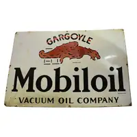Mobiloil Gargoyle Vacuum Oil Company Enamel Sign-For Sale