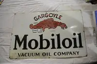 Mobiloil Gargoyle Vacuum Oil Company Enamel Sign-For Sale