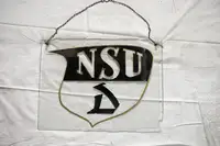 NSU D Glass Hanging Sign-For Sale
