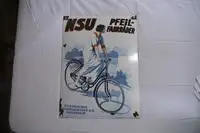 1920s NSU Pfeil Bicycle Enamel Sign-For Sale