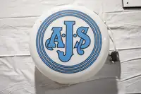 AJS Plastic Round Showroom Illuminated Sign-For Sale