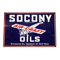 Socony Aircraft Oils Enamel Sign-For Sale