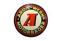 1950s Ardie Werk Motorrader Round Enamel Sign-For Sale