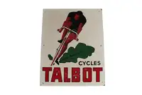 1960s Talbot French Cycles Enamel Sign by Sasago-For Sale