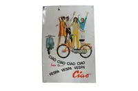 1960s Vespa Tin Sign -For Sale