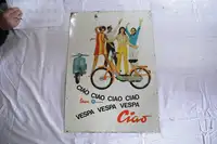 1960s Vespa Tin Sign -For Sale