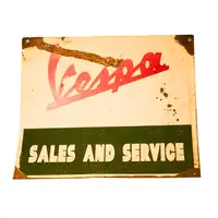 Vespa Sales and Service Tin Sign-For Sale