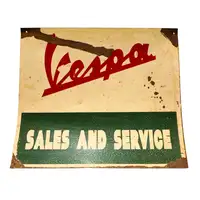 Vespa Sales and Service Tin Sign-For Sale