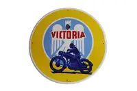 Victoria Motorcycle Round Enamel Sign-For Sale
